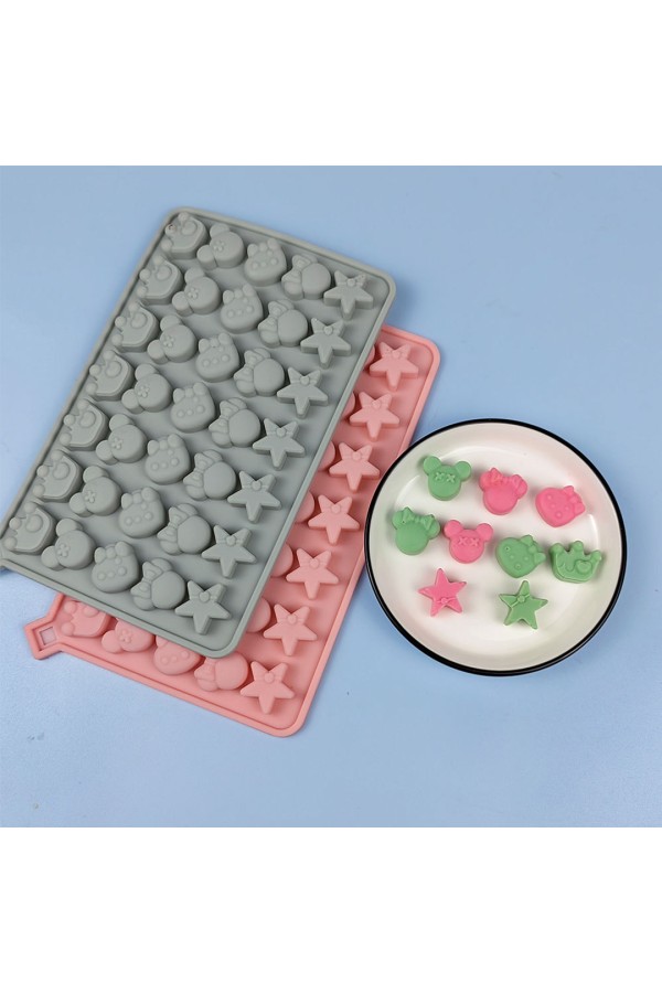 Epoksi Şekerleme Mickey Mouse Jelibon Kalıbı Kalp Yıldız Taç Haribo Kalıbı-Damlalık Esans Hediyeli