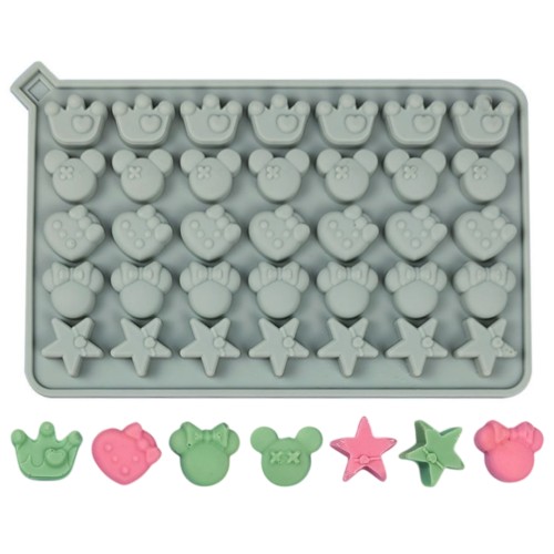 Epoksi Şekerleme Mickey Mouse Jelibon Kalıbı Kalp Yıldız Taç Haribo Kalıbı-Damlalık Esans Hediyeli