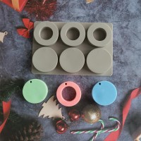 Sabun Kalıbı Yuvarlak Daire İçi Boş Yuvarlak Sabun Kalıbı Silikon 6x6x1cm