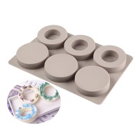 Sabun Kalıbı Yuvarlak Daire İçi Boş Yuvarlak Sabun Kalıbı Silikon 6x6x1cm