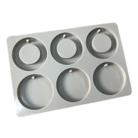 Sabun Kalıbı Yuvarlak Daire İçi Boş Yuvarlak Sabun Kalıbı Silikon 6x6x1cm