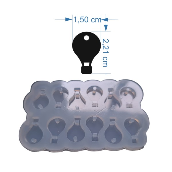 Epoksi Çoklu Kapadokya Balonu Kalıbı Balon Küpe Kolye Kalıbı Silikon 2.2x1.5cm