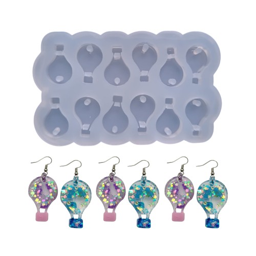 Epoksi Çoklu Kapadokya Balonu Kalıbı Balon Küpe Kolye Kalıbı Silikon 2.2x1.5cm