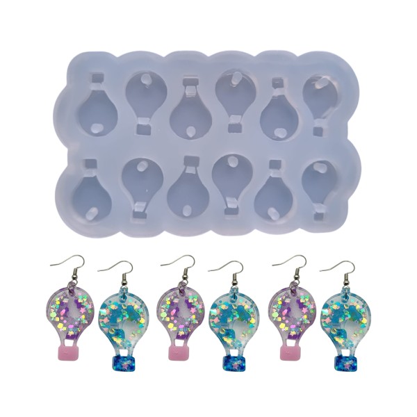 Epoksi Çoklu Kapadokya Balonu Kalıbı Balon Küpe Kolye Kalıbı Silikon 2.2x1.5cm