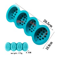 Sabun Kalıbı Oval Masaj Sabunu Kalıbı Tırtıklı Masaj Terafi Sabun Kalıbı Silikon 8.5x5.9x4.5cm