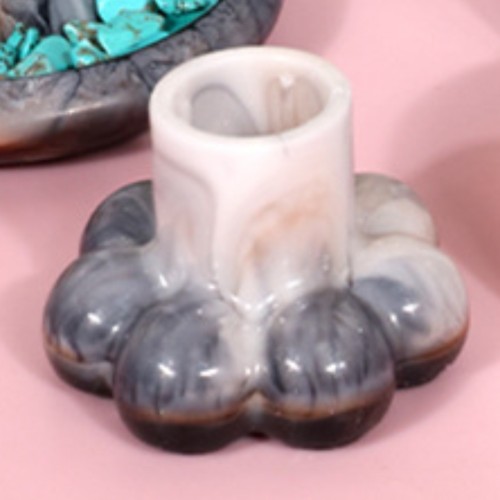 Şamdan Altı Kalıbı Şamdan Tutucu Bubble Taş Tozu Şamdan Altı Kalıbı Silikon 6x4cm