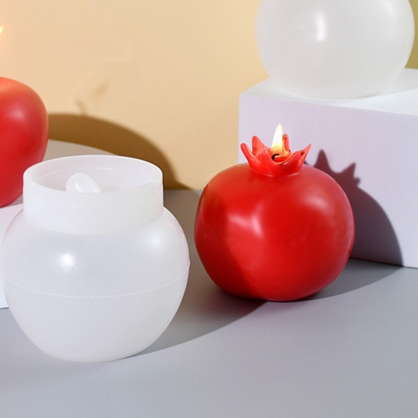 Epoksi Nar Kalıbı Mum Nar Kalıbı Taş Tozu Nar Kalıbı Silikon 7.8x7.6cm