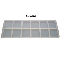 Epoksi Çoklu Kare Magnet Kalıbı Silikon 5x5cm