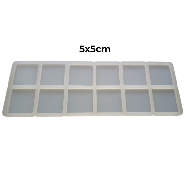 Epoksi Çoklu Kare Magnet Kalıbı Silikon 5x5cm