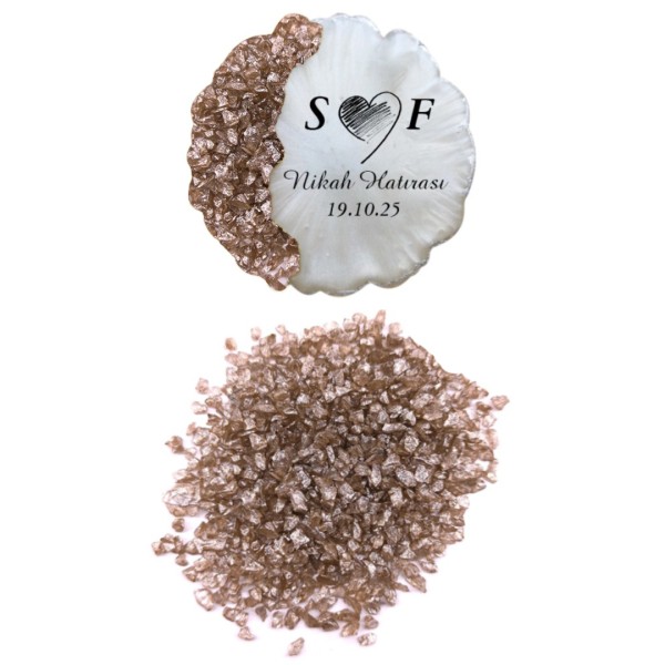 Epoksi Cam Kırığı Sedefli Şampanya - 1KG