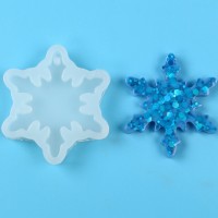 Epoksi Kar Tanesi Kalıbı Anahtarlık Kar Tanesi Kalıbı Silikon 5x5cm