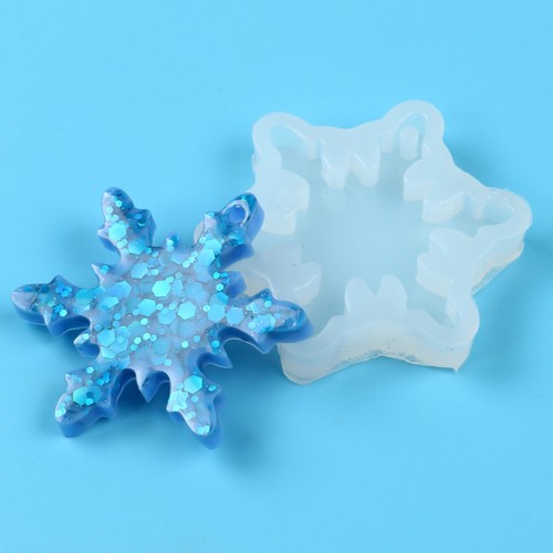 Epoksi Kar Tanesi Kalıbı Anahtarlık Kar Tanesi Kalıbı Silikon 5x5cm