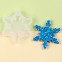 Epoksi Kar Tanesi Kalıbı Anahtarlık Kar Tanesi Kalıbı Silikon 5x5cm