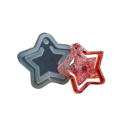 Epoksi Yıldız Kolye Kalıbı Yıldız Küpe Kalıbı Silikon 4x4cm