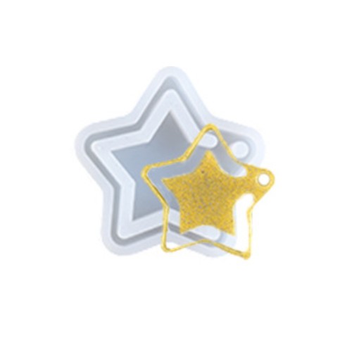 Epoksi Yıldız Kolye Kalıbı Yıldız Küpe Kalıbı Silikon 4x4cm