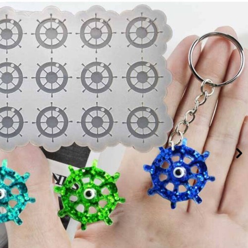 Epoksi Gemi Dümeni Kalıbı Anahtarlık Gemi Dümeni Kalıbı Silikon 4cm