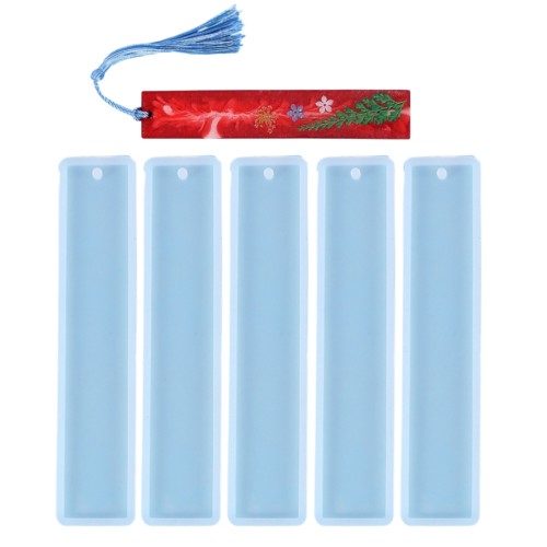 Epoksi Kitap Ayracı Kalıbı Orta Boy Kitap Ayracı Kalıbı Silikon 14.4x3cm 5 Adet