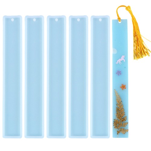 Epoksi Kitap Ayracı Kalıbı Büyük Boy Kitap Ayracı Kalıbı Silikon 19.5x3.1cm 5 Adet
