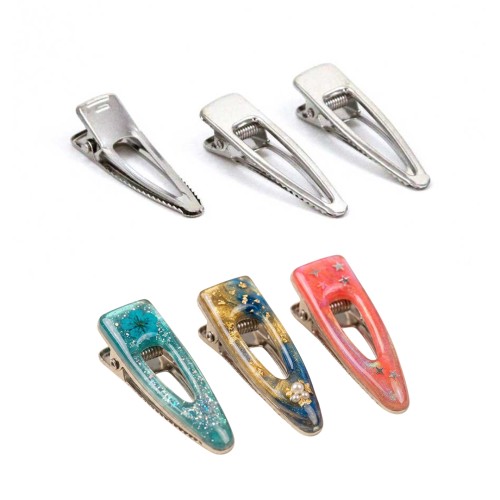 Epoksi Toka Aparatı Klips Oval Ortası Boş Nikel 5.5cm 100 Adet