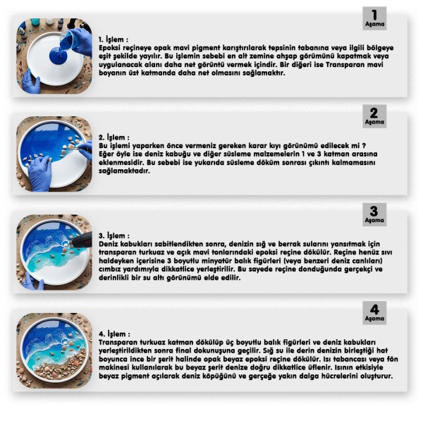 Epoksi Dalga Efekti Yapımı Boya Seti - 4 Parça