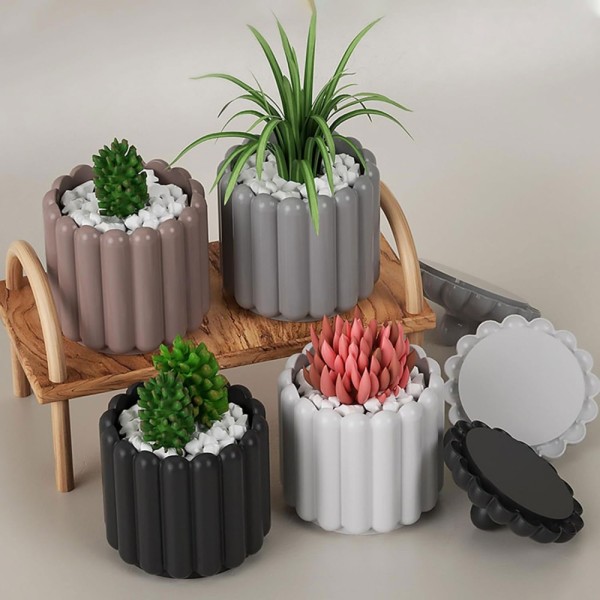 Epoksi Saksı Kalıbı Takı Kutusu Kalıbı Mücevher Kutusu Taş Tozu Kalıbı Silikon 10.4x9.1cm