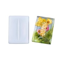 Epoksi Sabunluk Kalıbı Dikdörtgen Sabunluk Taş Tozu Kalıbı Silikon 11.8x8.2x2cm
