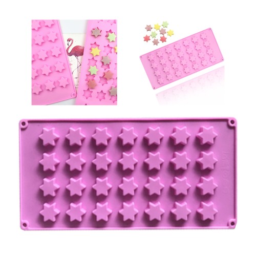 Çoklu Yıldız Çikolata Kalıbı Şeker Hamuru Yıldız Kalıbı Jelibon Yıldız Kalıbı Silikon 3.3x2.7cm
