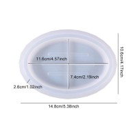 Epoksi Sabunluk Kalıbı Oval Oluklu Sabunluk Kalıbı Taş Tozu Kalıbı 11.6x7.4x2.6cm