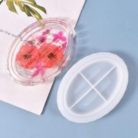 Epoksi Sabunluk Kalıbı Oval Oluklu Sabunluk Kalıbı Taş Tozu Kalıbı 11.6x7.4x2.6cm