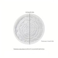 Epoksi Bardak Altı Kabartmalı Gül Desenli Bardak Altlığı Taş Tozu Kalıbı 12.8x12.5x1.3cm