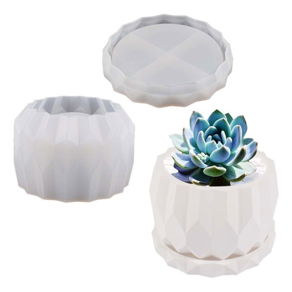 Epoksi Saksı Kalıbı Saksı Altlık Kristal Kesim Taş Tozu Kalıbı Silikon 7.9x5.5x5.1cm