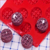 Mini Waffle Pişirme Yuvarlak Bisküvi Çikolata Kafes Bisküvi Silikon Kalıbı GT8098