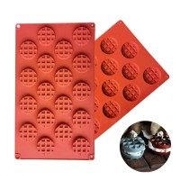 Mini Waffle Pişirme Yuvarlak Bisküvi Çikolata Kafes Bisküvi Silikon Kalıbı GT8098