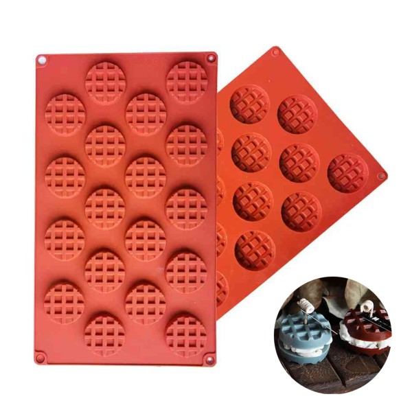 Mini Waffle Pişirme Yuvarlak Bisküvi Çikolata Kafes Bisküvi Silikon Kalıbı GT8098