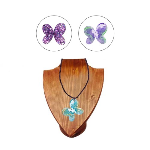 Epoksi Çoklu Anahtarlık Kolye Kelebek Kalıbı Silikon EM226