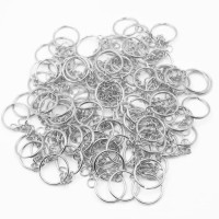 Epoksi Toptan Anahtarlık Halkası Zincirli Klips Nikel 1000 Adet