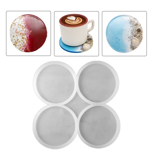 Epoksi Çoklu Yuvarlak Daire Bardak Altlığı Silikon Kalıbı EM108