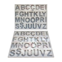 Epoksi Büyük Bubble Harf Kalıbı Anahtarlık Kalıbı Silikon EM320