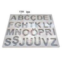 Epoksi Büyük Bubble Harf Kalıbı Anahtarlık Kalıbı Silikon EM320