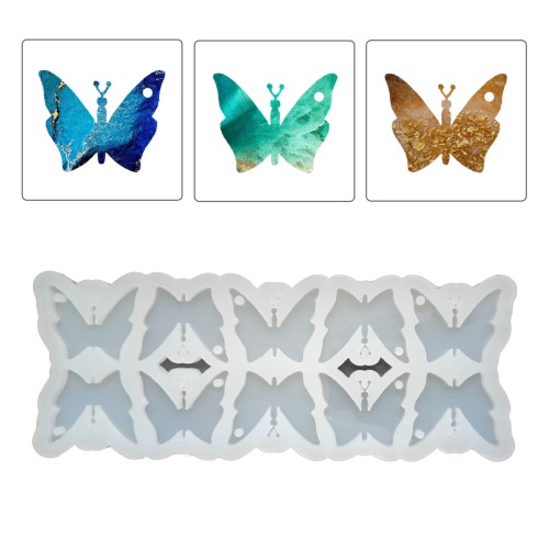 Epoksi Çoklu Kelebek Anahtarlık Kalıbı Silikon EM323