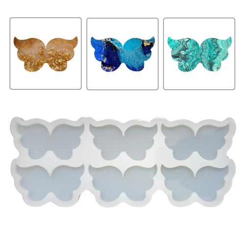 Epoksi Çoklu Melek Kanadı Anahtarlık Kalıbı Silikon EM324