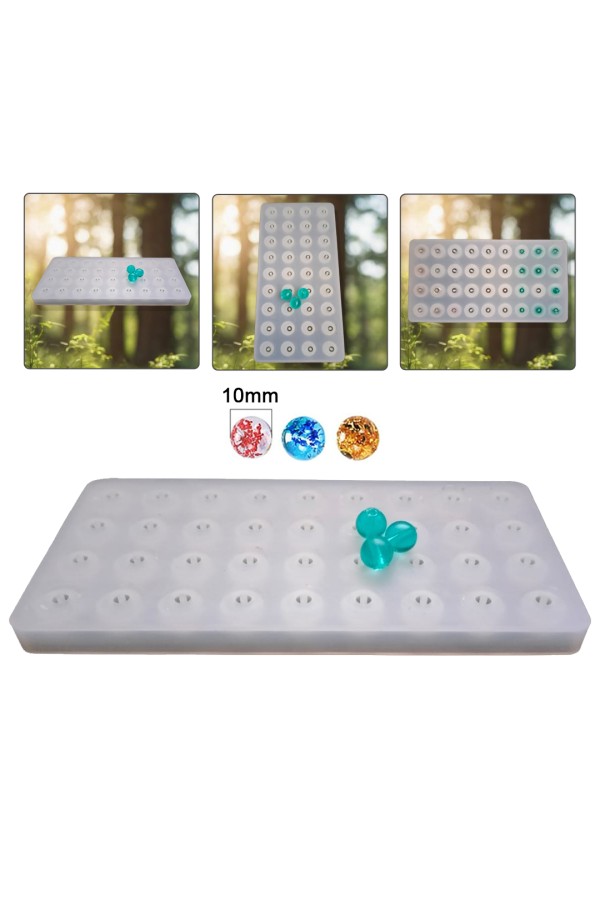 Epoksi 36 lı Boncuk Kalıbı Tesbih Kalıbı Silikon 10mm