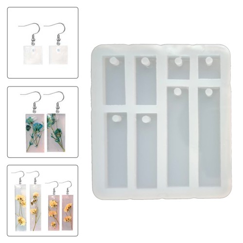 Epoksi 8 li Dikdörtgen Küpe Kalıbı Silikon EM327