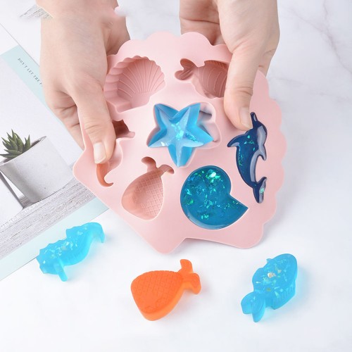 Epoksi Deniz Canlıları Deniz Kabuğu Kalıbı Jelibon Kalıbı Taş Tozu Silikon Kalıbı GT158