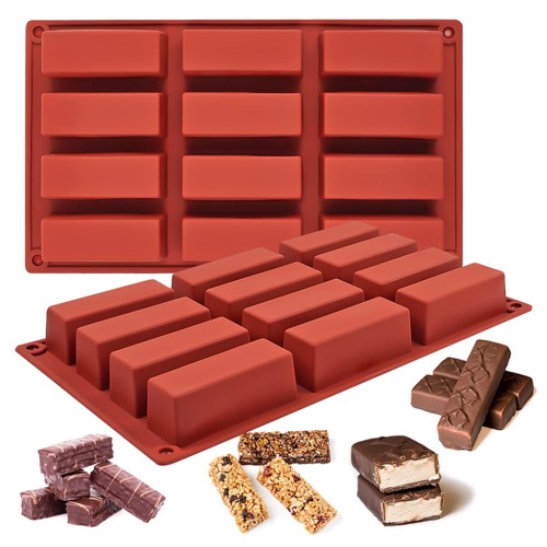 Çikolata Dübai Kalıbı Çoklu Dubai Çikolata Bar ve Kek Dikdörtgen Silikon Kalıbı GT0655