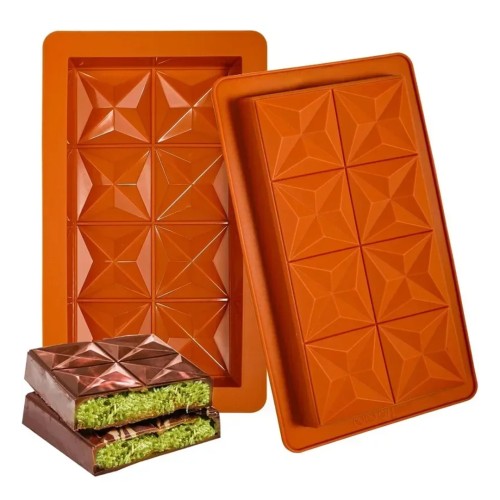 Çikolata Dubai Kalıbı Yıldız Desenli Büyük Boy Tablet Çikolata Silikon Kalıbı GT503