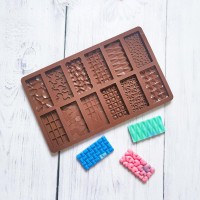 Çikolata Dubai Kalıbı Büyük Boy Tablet Çikolata Desenli Çikolata Tablet Silikon Kalıbı GT507