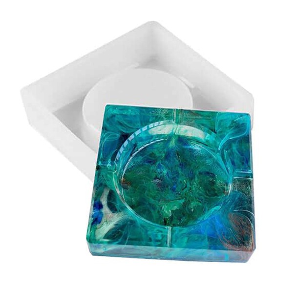 Epoksi Kare Küllük Kalıbı Silikon 10x10cm Epoksi Kare Küllük Kalıbı Silikon 10x10cm