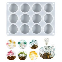 Epoksi Çoklu Yuvarlak Daire Dekoratif Obje Kalıbı Silikon 5x5x2cm GT9533