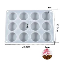 Epoksi Çoklu Yuvarlak Daire Dekoratif Obje Kalıbı Silikon 5x5x2cm GT9533